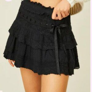 NEW LoveShackFancy Women's Black Skirt